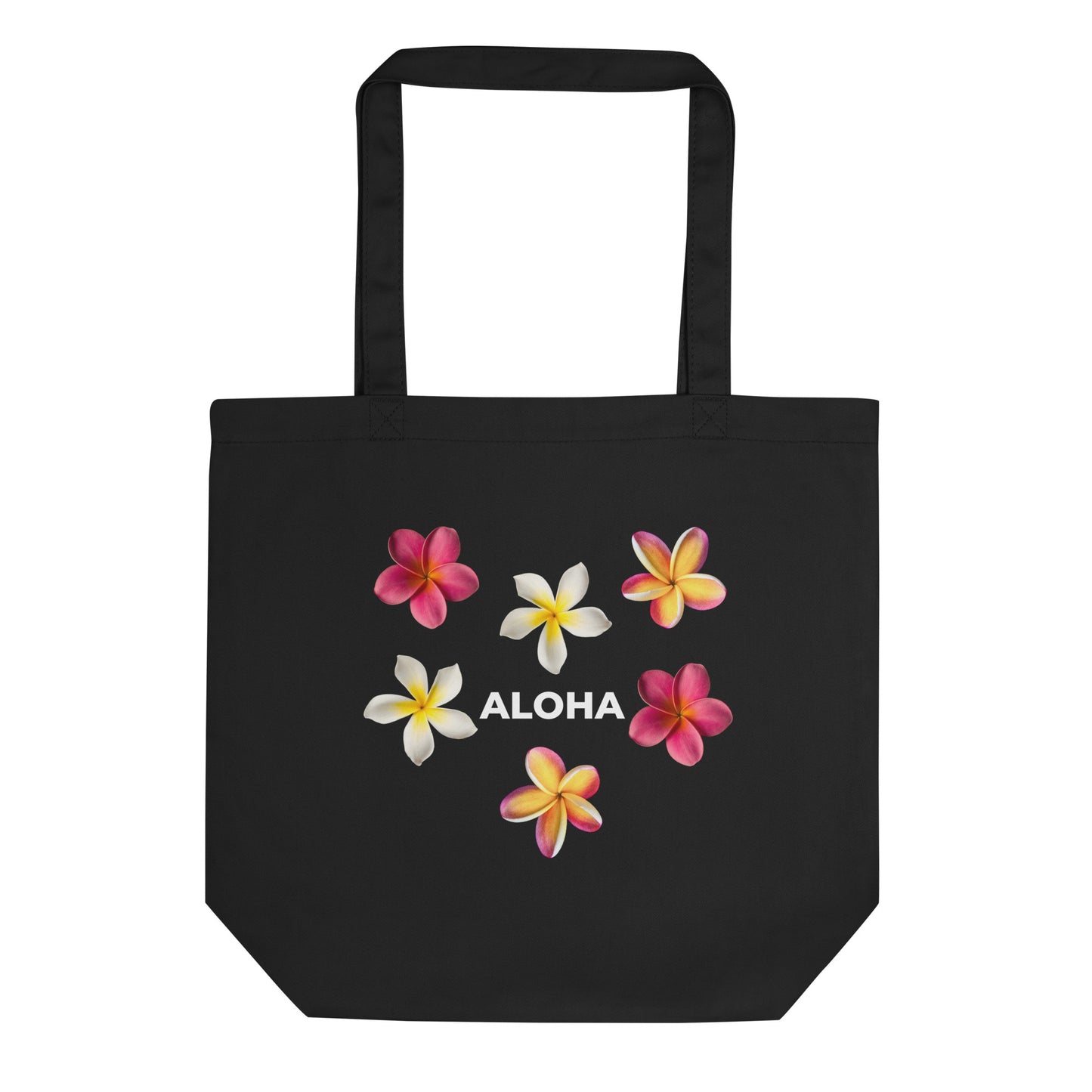 Aloha Plumeria Eco Tote Bag - White Aloha