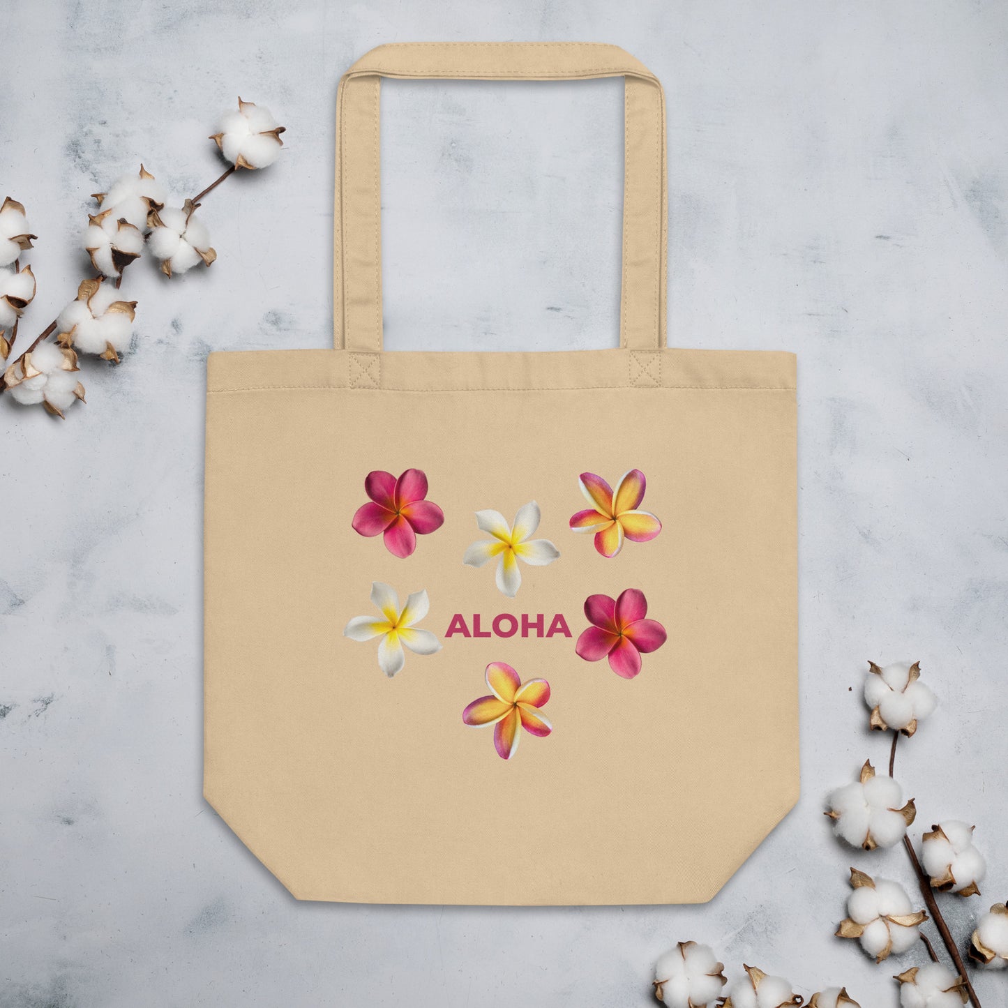 Aloha Plumeria Eco Tote Bag - Pink Aloha