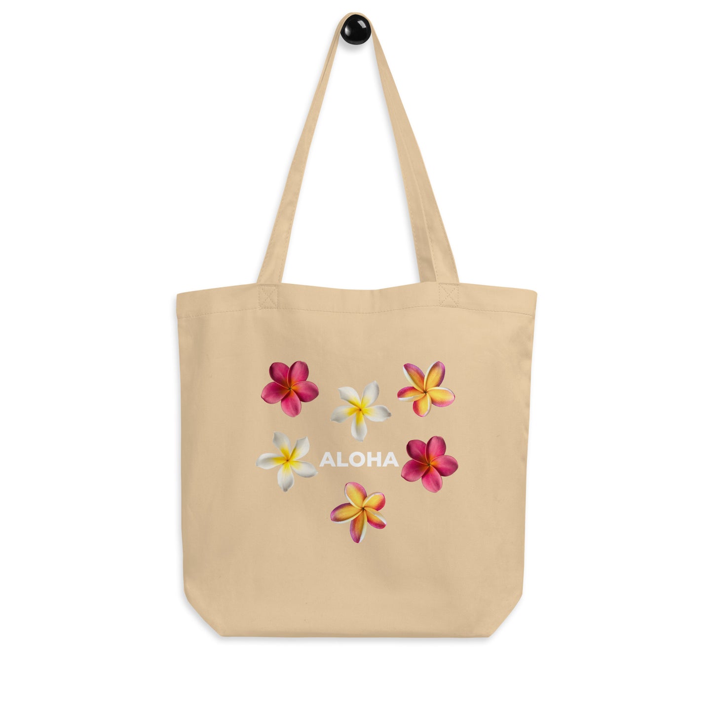Aloha Plumeria Eco Tote Bag - White Aloha