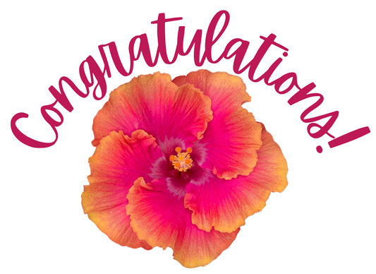 Notecard - Aloha Blossom -  Congratulations!