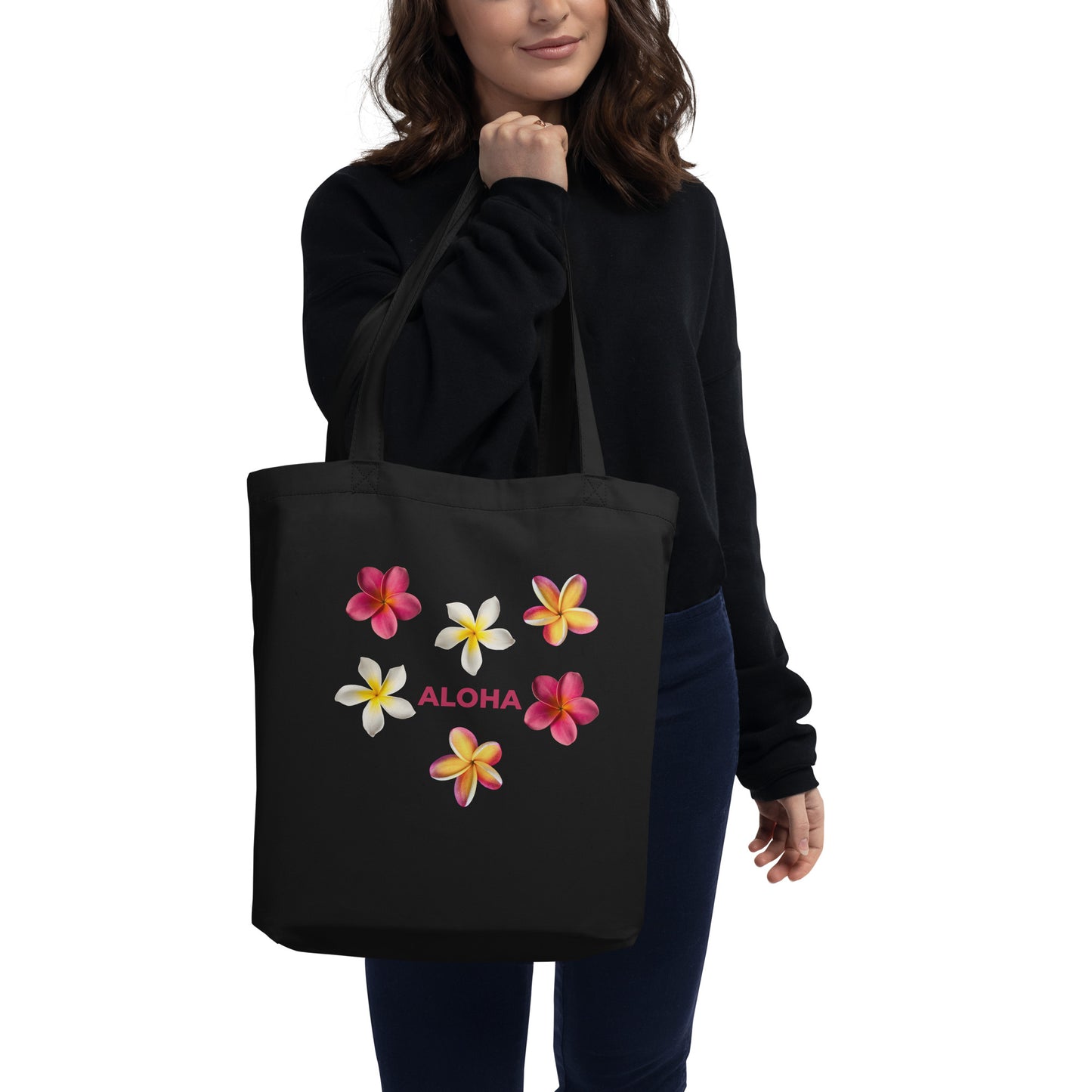 Aloha Plumeria Eco Tote Bag - Pink Aloha