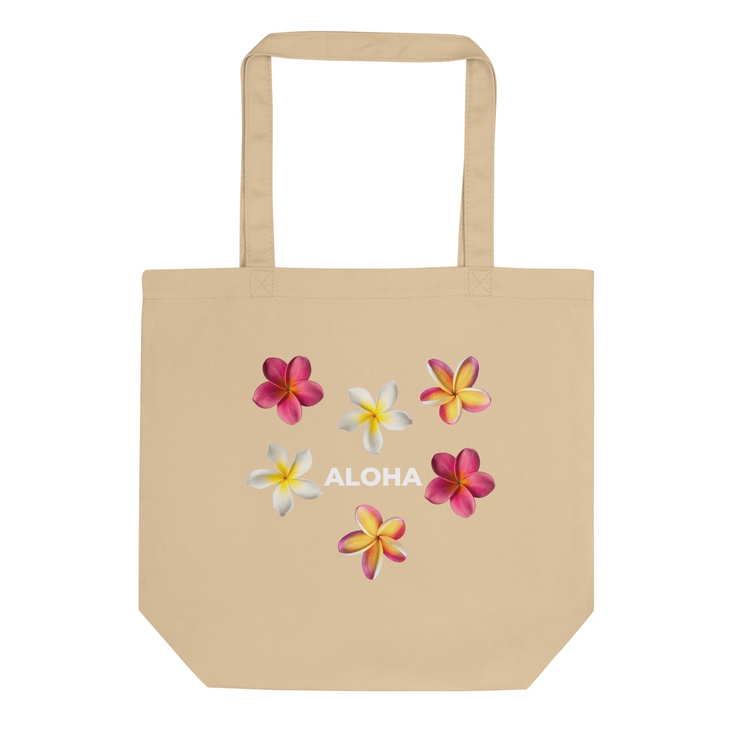 Aloha Plumeria Eco Tote Bag - White Aloha