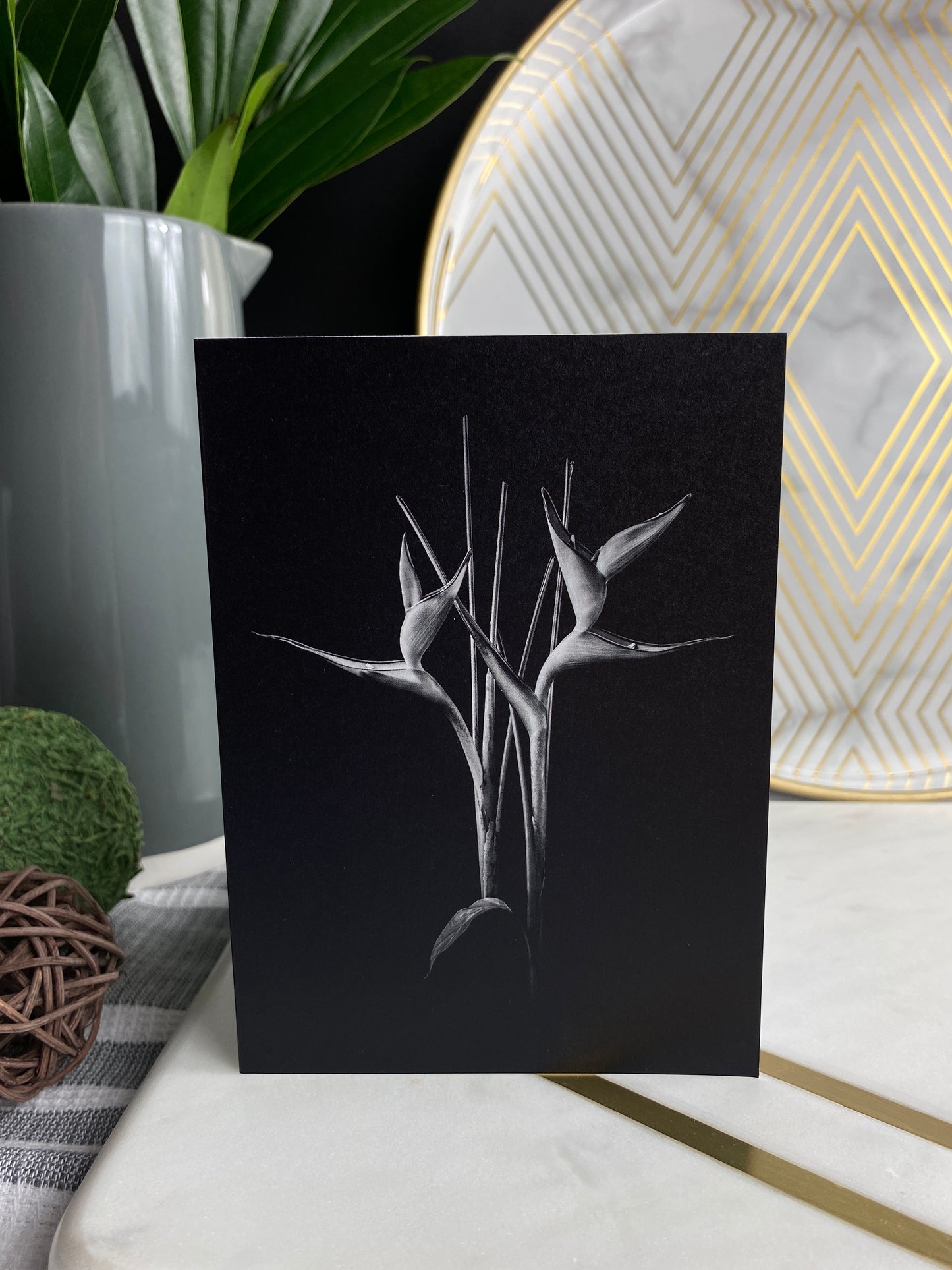 Notecard – Heliconia Dancers (Black and White)