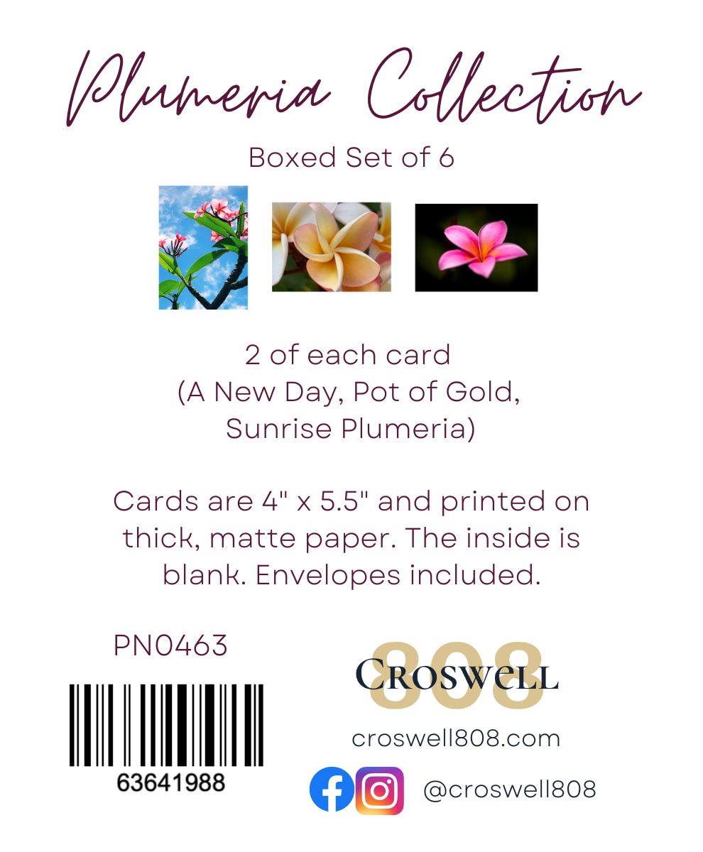 Plumeria Collection - Boxed Set of 6 Notecards